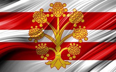 4k, Westmorland bandiera, contee inglesi, 3D onde, Bandiera di Westmorland, Contee dell&#39;Inghilterra, Westmorland County, amministrativo, distretti, Westmorland 3D, bandiera, Europa, Inghilterra, Westmorland