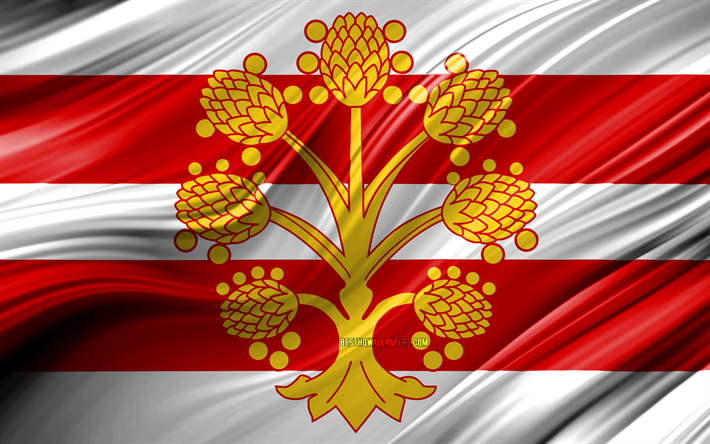 4k, Westmorland bayrağı, İngiliz il&#231;e, 3D dalgalar, Westmorland Bayrak, İngiltere&#39;nin İl&#231;e, Westmorland County, il&#231;elere, Westmorland 3D bayrak, Avrupa, İngiltere, Westmorland