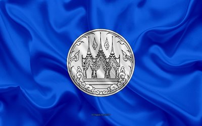 Bandera de la Provincia de Nakhon Sawan, 4k, bandera de seda, de la provincia de Tailandia, de seda, de textura, de Nakhon Sawan bandera, Tailandia, Nakhon Sawan Provincia