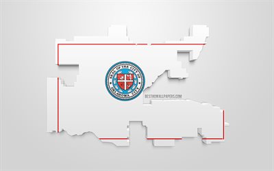 Oklahoma City map silhouette, 3d flag of Oklahoma City, American city, 3d art, Oklahoma City 3d flag, Oklahoma, USA, Oklahoma City, geography, flags of US cities