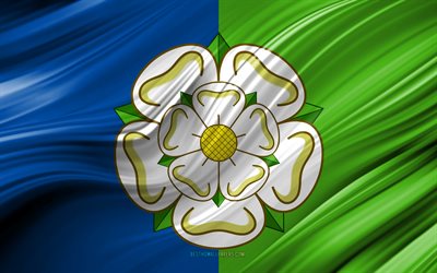 4k, East Riding of Yorkshire lippu, englanti maakunnat, 3D-aallot, Lippu East Riding of Yorkshire, Maakunnat Englannissa, East Riding of Yorkshire County, hallintoalueet, Euroopassa, Englanti, East Riding of Yorkshire
