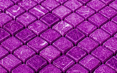 purple mosaic texture, 3d mosaic purple background, stone mosaic, 3d purple background