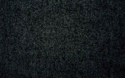 tissu noir, arri&#232;re-plan, 4k, macro, texture, fond noir, tissu de milieux, de tissus, de textures