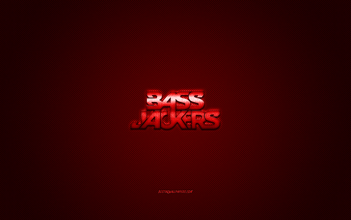 Bassjackers شعار, حمراء لامعة شعار, Bassjackers شعار معدني, الهولندي دي جي, الموسيقية duo, مارلون Flohr, رالف فان Hilst, الحمراء من ألياف الكربون الملمس, Bassjackers, العلامات التجارية, الفنون الإبداعية