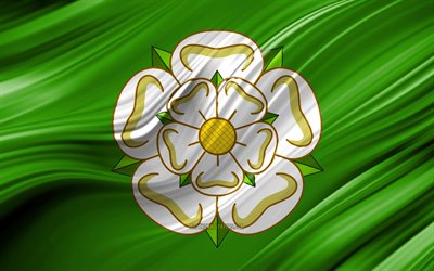 4k, Yorkshire del Norte, bandera, ingl&#233;s condados, 3D ondas, la Bandera de Norte de Yorkshire, los Condados de Inglaterra, Yorkshire del Norte del Condado, los distritos administrativos, Europa, Inglaterra