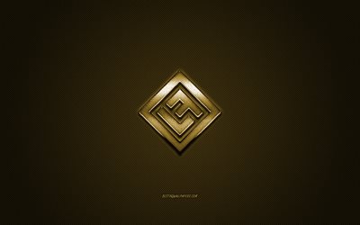 Lost Frequencies-logo, kultaa kiilt&#228;v&#228; logo, Menetti Taajuudet metalli-tunnus, Belgialainen DJ, Felix De Laet, kulta hiilikuitu rakenne, Menetti Taajuudet, merkkej&#228;, art