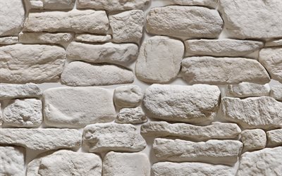 muro di pietra bianca, macro, bianco, pietra, texture, sfondo bianco, sfondi, le pietre bianche