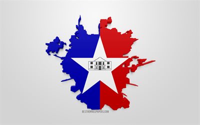 San Antonio map silhouette, 3d flag of San Antonio, American city, 3d art, San Antonio 3d flag, Texas, USA, San Antonio, geography, flags of US cities