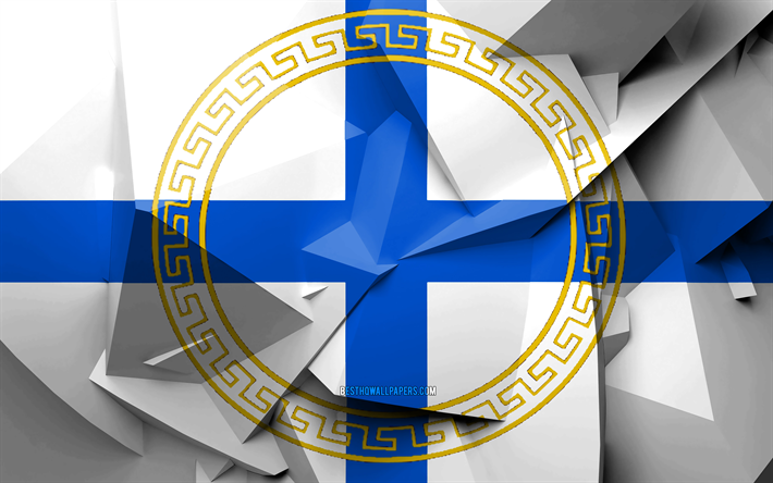4k, Lippu Peloponnesoksen, geometrinen taide, Kreikan alueilla, Peloponnesoksen lippu, luova, kreikan alueilla, Peloponnesoksen Alueella, hallintoalueet, Peloponnesoksen 3D flag, Kreikka, Peloponnesos