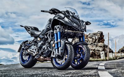 Yamaha Niken, 4k, HDR, 2019 bikes, superbikes, japanese motorcycles, 2019 Niken GT, Yamaha