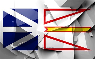 4k, Flagga Newfoundland, geometriska art, Provinser i Kanada, Newfoundland flagga, kreativa, kanadensiska provinser, Provinsen Newfoundland, administrativa distrikt, Kanada, Newfoundland