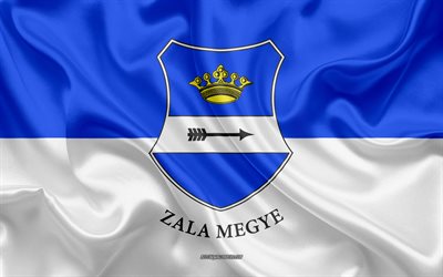 Flag of Zala County, 4k, silk flag, Hungarian county, silk texture, Zala flag, Hungary, grunge art, Zala, Counties of Hungary
