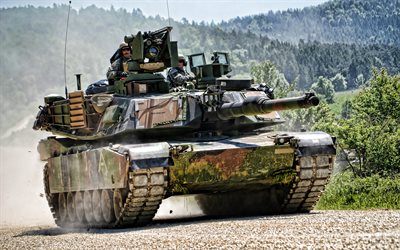 M1A2 أبرامز SEP V2, 4k, أمريكا MBT, الدبابات, الجيش الأمريكي, التمويه الأخضر, المركبات المدرعة, M1 أبرامز