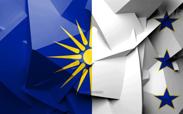 4k, flagge von western mazedonien, geometrische kunst, die regionen von griechenland, west-mazedonien flagge, kreative, griechisch-regionen, west-mazedonien-region, landkreise, griechenland, west-makedonien