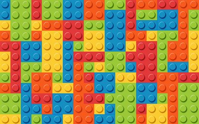color&#233;es lego texture, macro, des briques lego, des points color&#233;s fond, lego, arri&#232;re-plans color&#233;s, lego textures