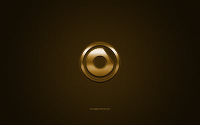 Nicky Romero logo, altın parlak logo, Nicky Romero metal amblem, Hollandalı DJ, altın karbon fiber doku, Nicky Romero, markalar, yaratıcı sanat