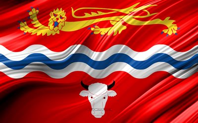 4k, Herefordshire bandera, ingl&#233;s condados, 3D ondas, la Bandera de Herefordshire, en los Condados de Inglaterra, Condado de Herefordshire, distritos administrativos, Europa, Inglaterra, Herefordshire