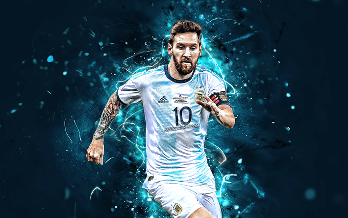 Lionel Messi, 2019 Copa Am&#233;rica, Argentina equipa nacional de futebol, estrelas do futebol, a arte abstrata, Leo Messi, futebol, Messi, Argentino Da Equipe Nacional