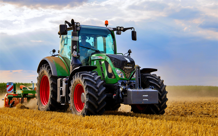 fendt 718 vario, トラクター, 農業機械, 収穫, 新しいトラクター, フェント