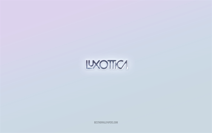 Luxottica logo, cut out 3d text, white background, Luxottica 3d logo, Luxottica emblem, Luxottica, embossed logo, Luxottica 3d emblem