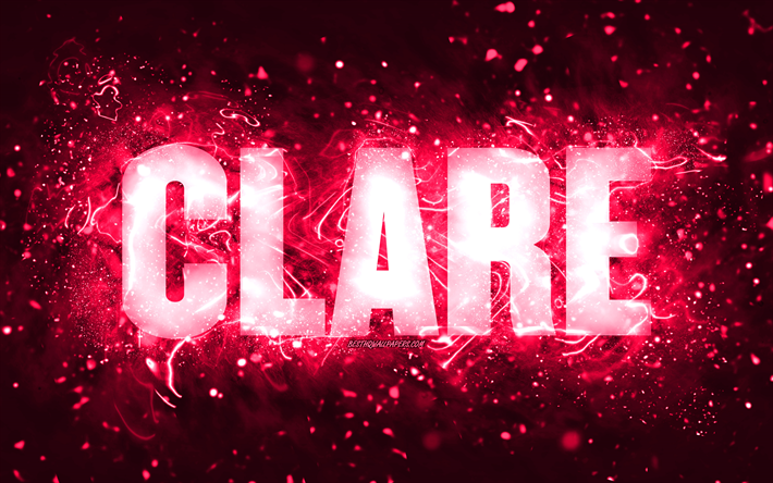 お誕生日おめでとうクレア, chk, ピンクのネオンライト, クレア名, クリエイティブ, クレアお誕生日おめでとう, クレアの誕生日, 人気のあるアメリカの女性の名前, クレアの名前の写真, クレア
