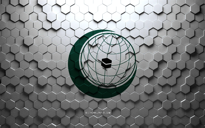 علم منظمة التعاون الإسلامي, فن قرص العسل, علم منظمة التعاون الإسلامي السداسي