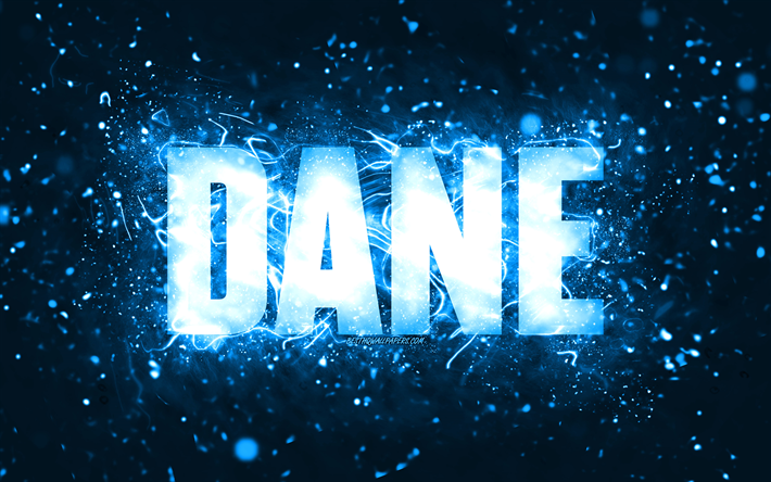 お誕生日おめでとうデーン, chk, 青いネオンライト, デーン名, クリエイティブ, デーンお誕生日おめでとう, デーンの誕生日, 人気のあるアメリカ人男性の名前, デーンの名前の写真, デーン