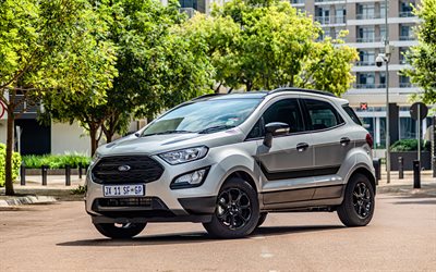 Ford EcoSport Black, 4k, crossovers, 2022 cars, ZA-spec, 2022 Ford EcoSport, american cars, Ford