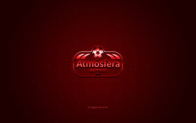 FK Atmosfera, Lithuanian football club, red logo, red carbon fiber background, A Lyga, football, Mazeikiai, Lithuania, FK Atmosfera logo