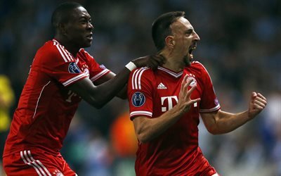 David Alaba, Franck Ribery, soccer, Bayern Munich, Bundesliga, footballers
