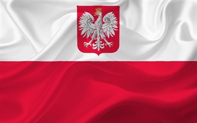 Drapeau de la Pologne, le drapeau polonais, la Pologne, l&#39;Europe, la soie