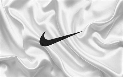 Nike, logo, branca de seda, emblema da Nike