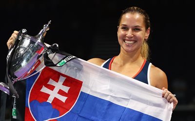 Dominika Cibulkova, Tennis, WTA, Slovakian tennis player, flag of Slovakia, Slovak flag