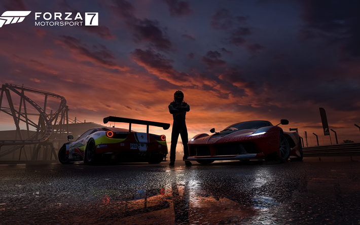 Forza Motorsport 7, 2017, Ferrari 458 Italia, 4k, cartaz, novos jogos