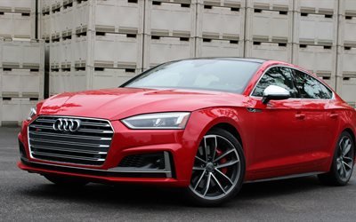 ウディS5Sportback, 2018, 赤S5, ドイツ車, Audi