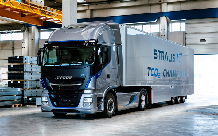 Iveco Stralis XP, 4k, 2017年トラック, 工場, トラック, IVECO, 新Stralis