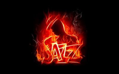 jazz, chamas de fogo, saxofone, criativo