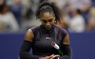 Serena Williams, pista de Tenis, retrato, american jugador de tenis, WTA, Womens Tennis Association