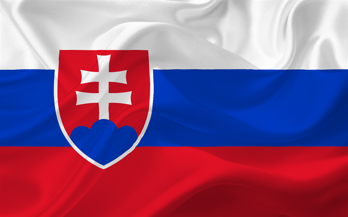 slowakische flagge, slowakische republik, europa, seide, die flagge der slowakei