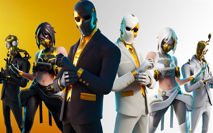 Fortnite, 2020, Ghost team, Shadow team, poster, promo materials, main characters