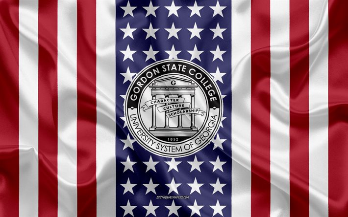 Gordon Collège d'État de l'Emblème, le Drapeau Américain, Gordon State College logo, Barnesville, Géorgie, états-unis, l'Emblème de Gordon State College