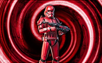 4k, Sith Trooper, red grunge background, Fortnite, vortex, Fortnite characters, Sith Trooper Skin, Fortnite Battle Royale, Sith Trooper Fortnite