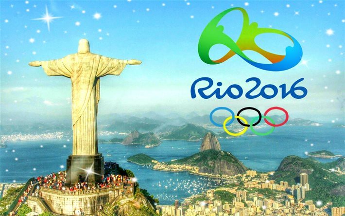 olympiska spel, 2016, emblem, h&#228;ndelse