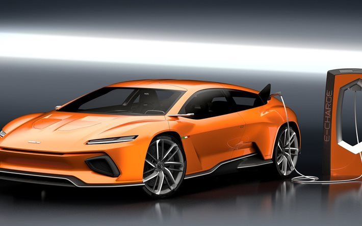 orange, design, 2016, electric car, italdesign, gtzero, charging