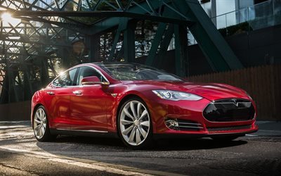 2016, p85, tesla, red, model s, electric