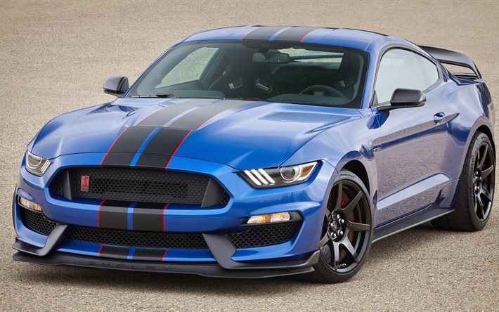 muscolare, gt350r, shelby, blu, 2017, ford mustang, ford, mustang