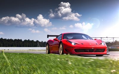 racing one, loma wheels, 458, 2016, ferrari, red, supercar