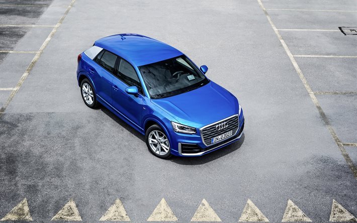 blue, 2016, crossover, audi, view from top