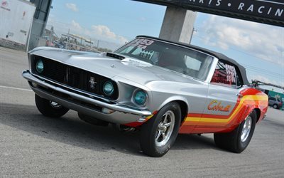 super stock, cobra, ford, cabrio, jet, ford mustang, 1969, ziehen, muscle car, retro