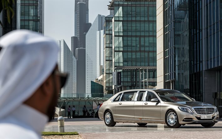 limousine, s600, 2016, duba&#239;, mercedes-maybach, pullman, &#233;mirats arabes unis